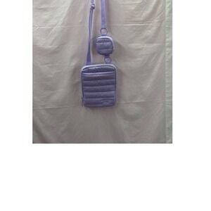 Reebok Lavender Puffer Crossbody Bag with Detachable Pouch Purple Quilted Bag